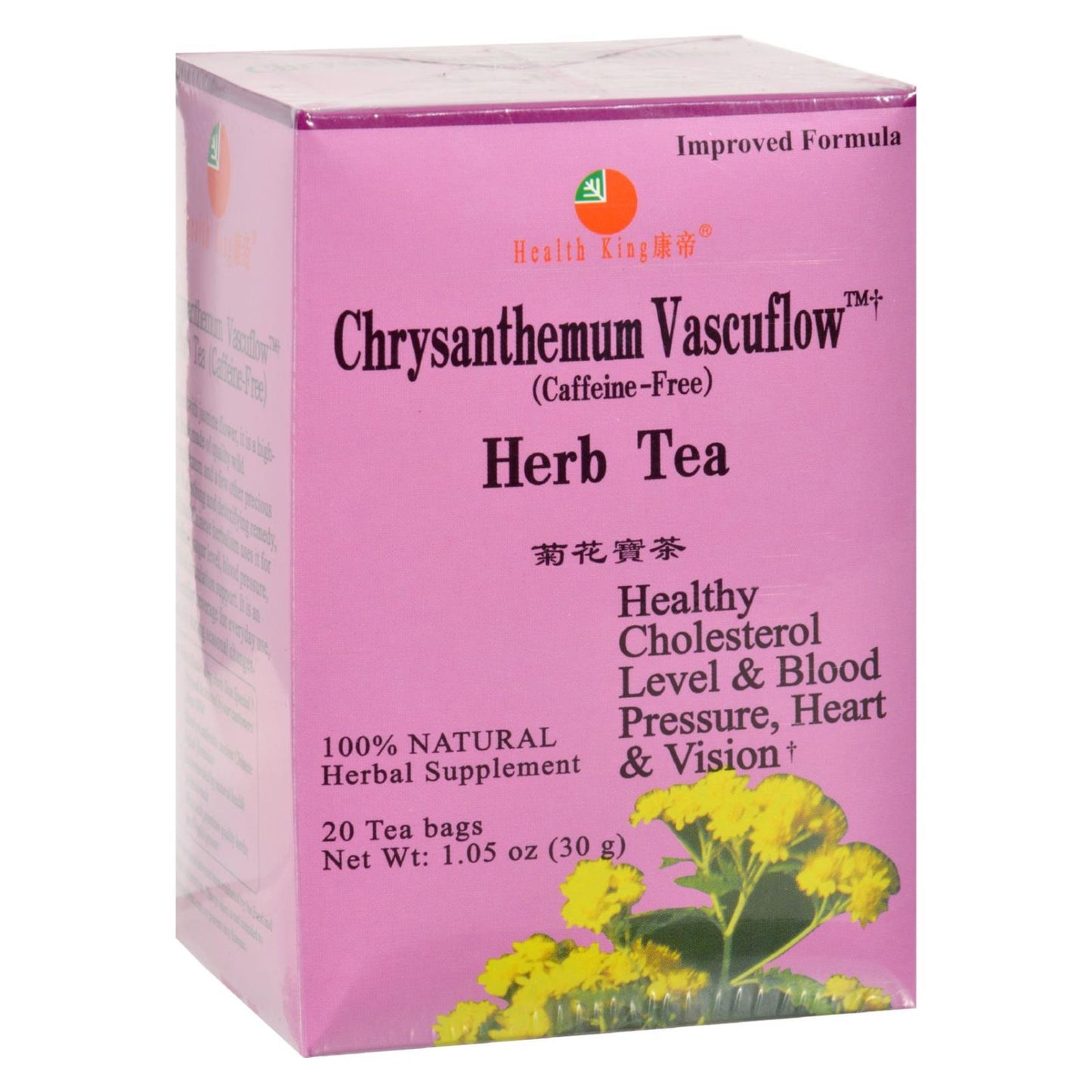 Health King Chrysanthemum Vascuflow Herb Tea - 20 Tea Bags