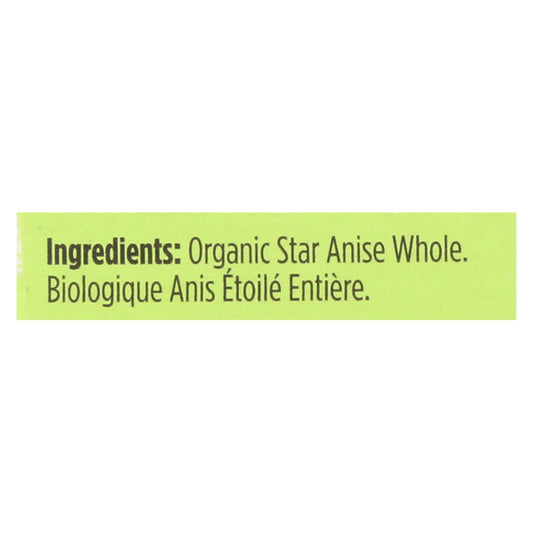 Spicely Organics - Organic Star Anise - Whole - Case Of 6 - 0.1 Oz.
