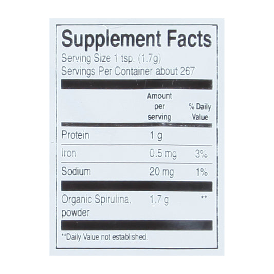 Frontier Herb 100% Organic Spirulina Powder - 1 Lb.