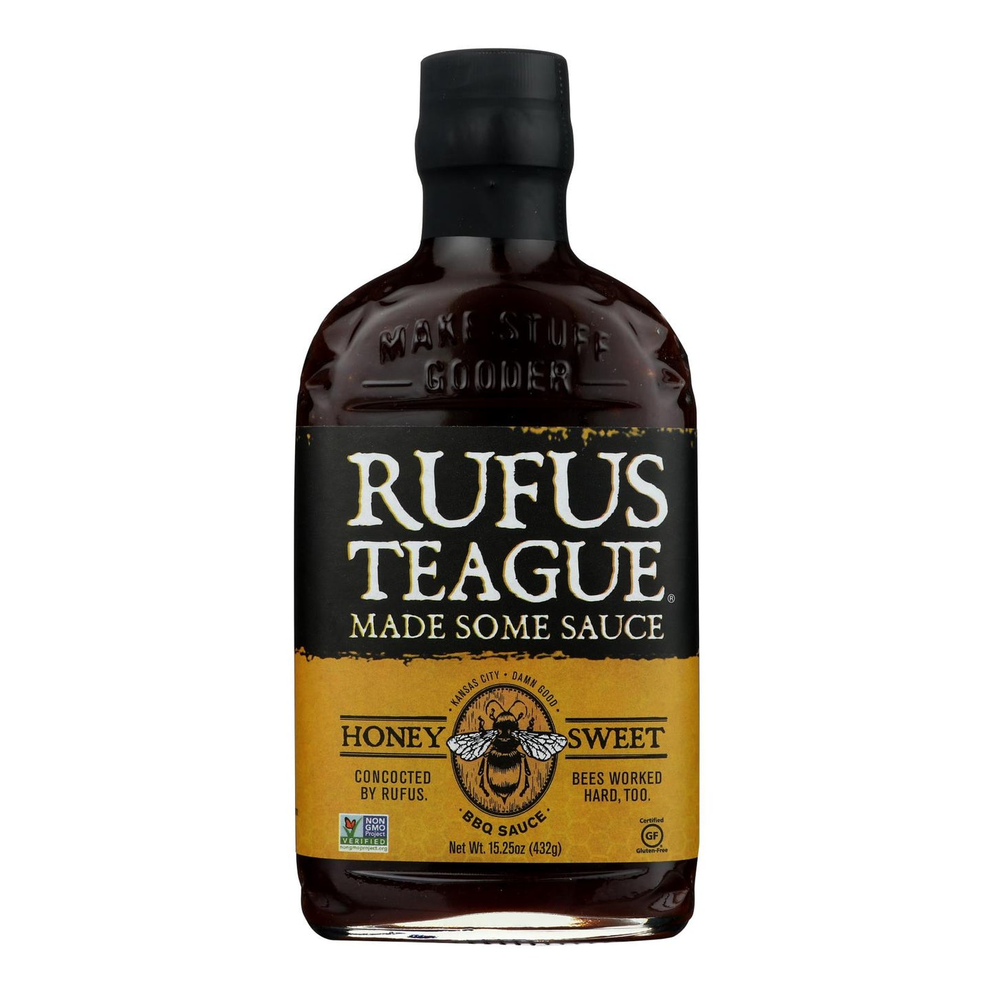 Rufus Teague Bbq Sauce - Honey Sweet - Case Of 6 - 16 Oz.