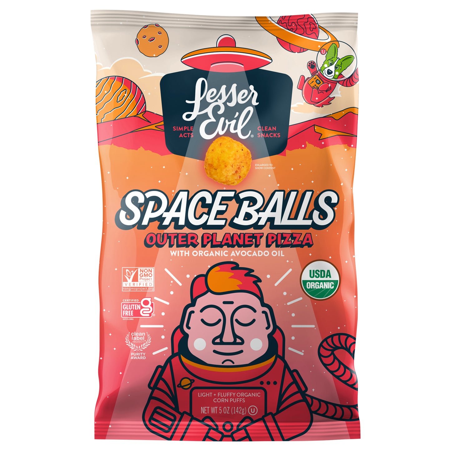 Lesser Evil - Space Ball Og2 Planet Pza - Cs Of 6-5 Oz