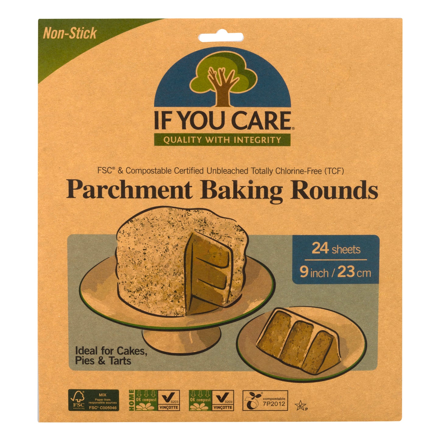 If You Care - Prchmnt Bkng Round Unblch - Cs Of 20-24 Ct