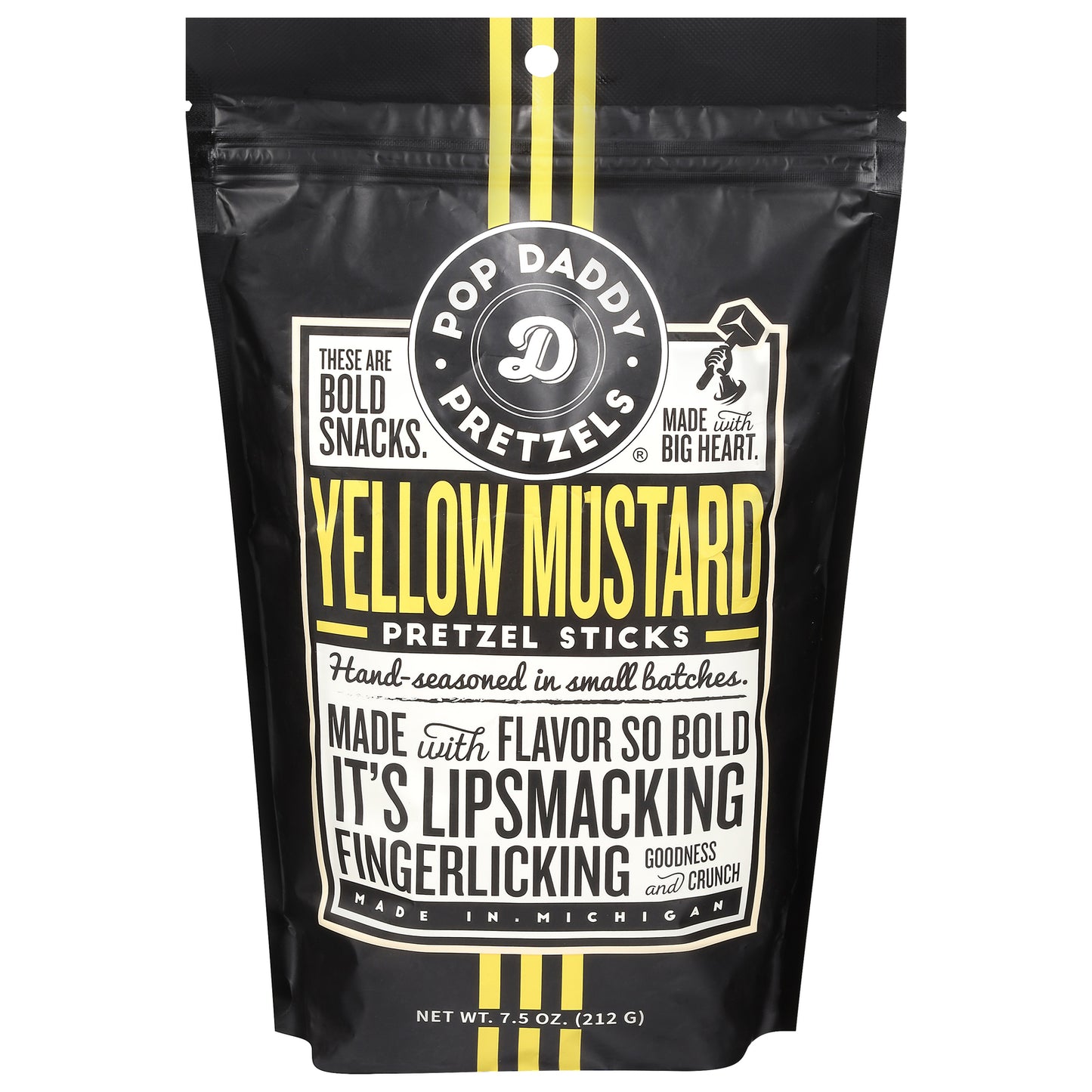 Pop Daddy - Pretzel Sticks Yllw Mstrd - Cs Of 12-7.5 Oz