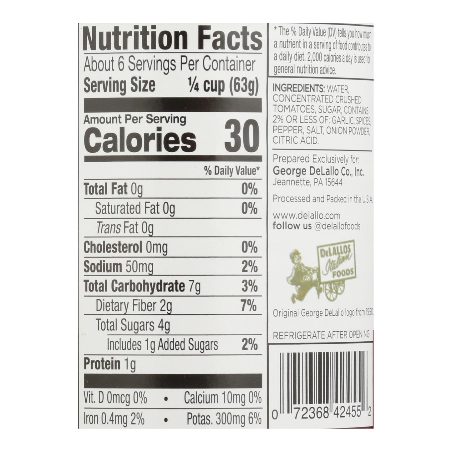 Delallo Fancy Pizza Sauce - Case Of 12 - 14 Fz