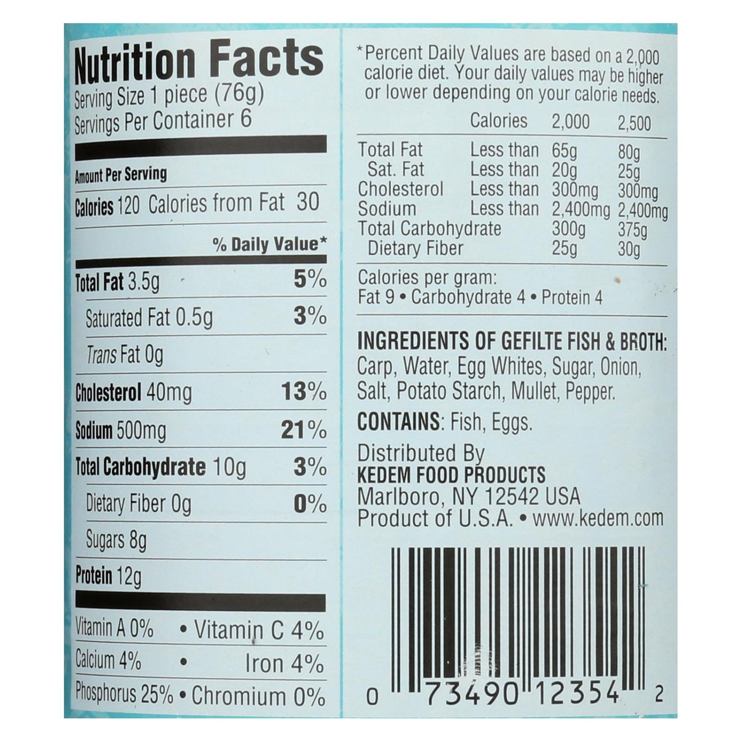 Kedem - Gefilte Fish - Case Of 12 - 24 Oz