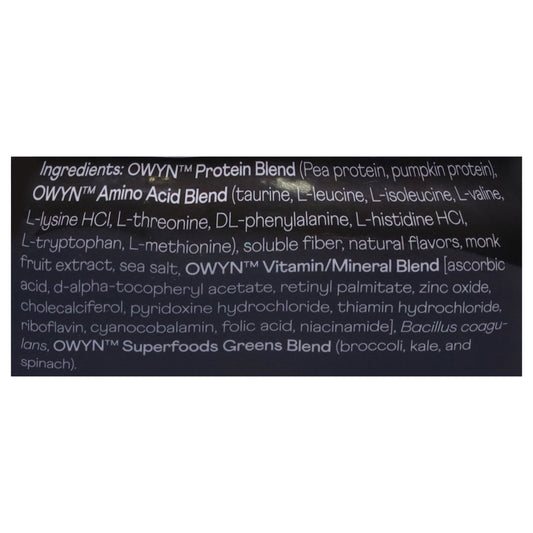 Owyn-only What You Need - Protein Pwdr Elite Vanila - Cs Of 3-1.32 Lb