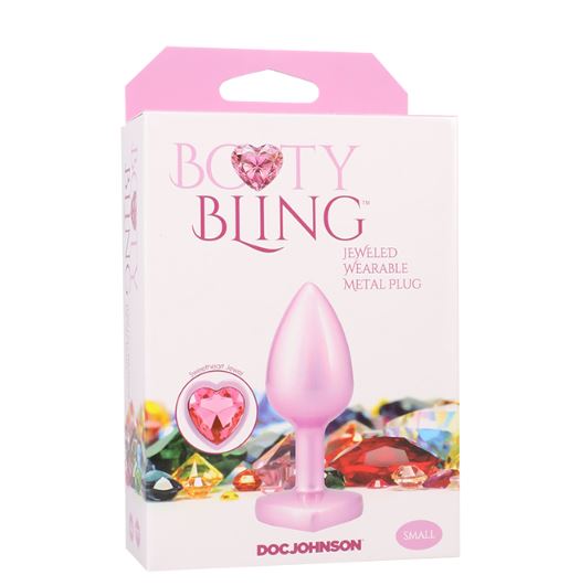 Booty Bling Heart Diamond Jew/ Metal Plug S/pink