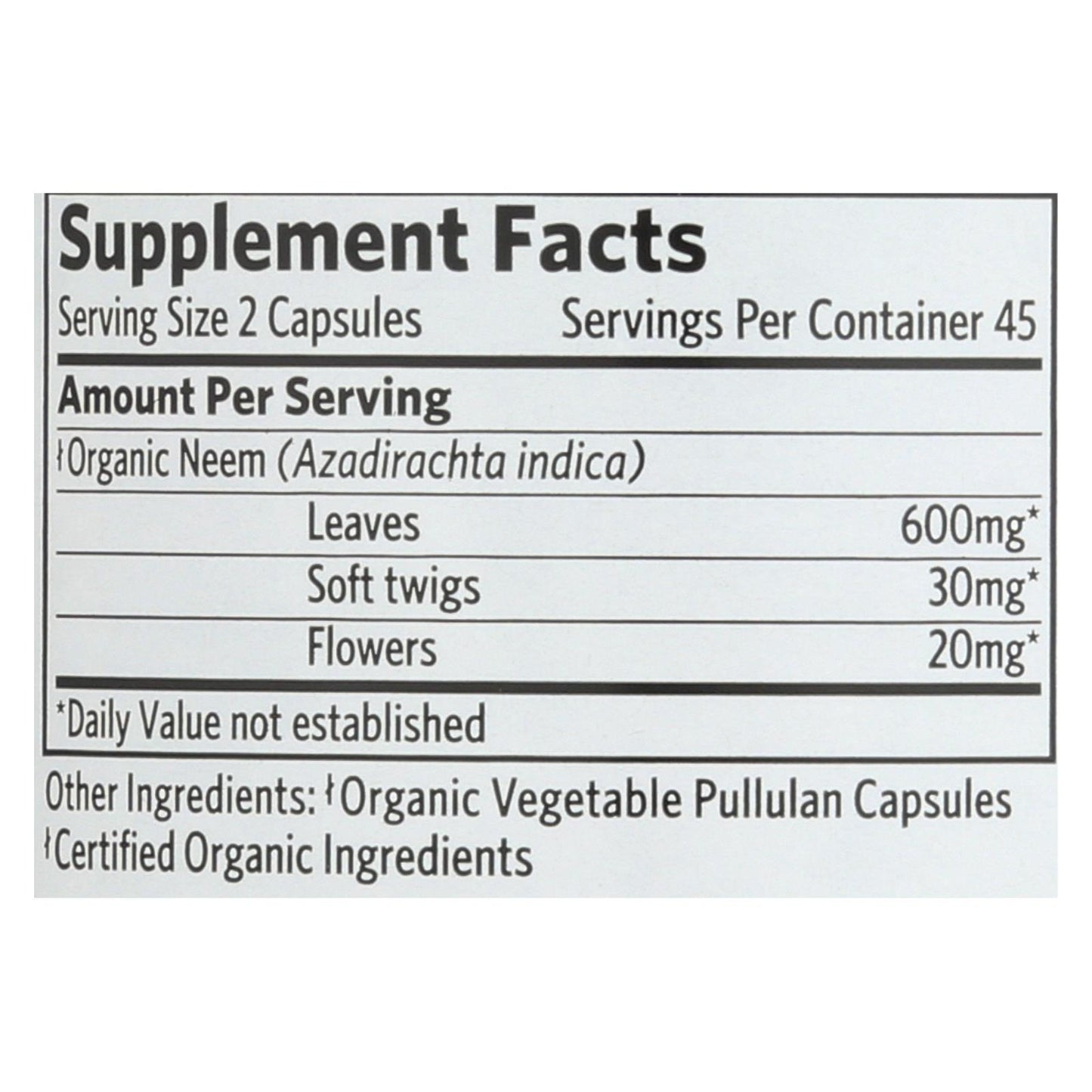 Organic India Usa Whole Herb Supplement, Neem - 1 Each - 90 Vcap