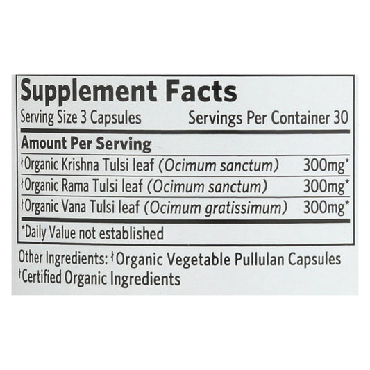 Organic India Usa Whole Herb Supplement, Tulsi--holy Basil - 1 Each - 90 Vcap