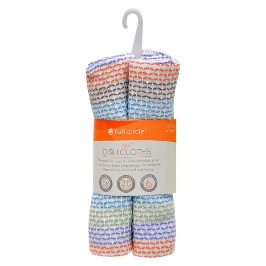 Full Circle Home Tidy Dish Cloths - 12 Inch X 12 Inch - Case Of 12 - 3 Pack
