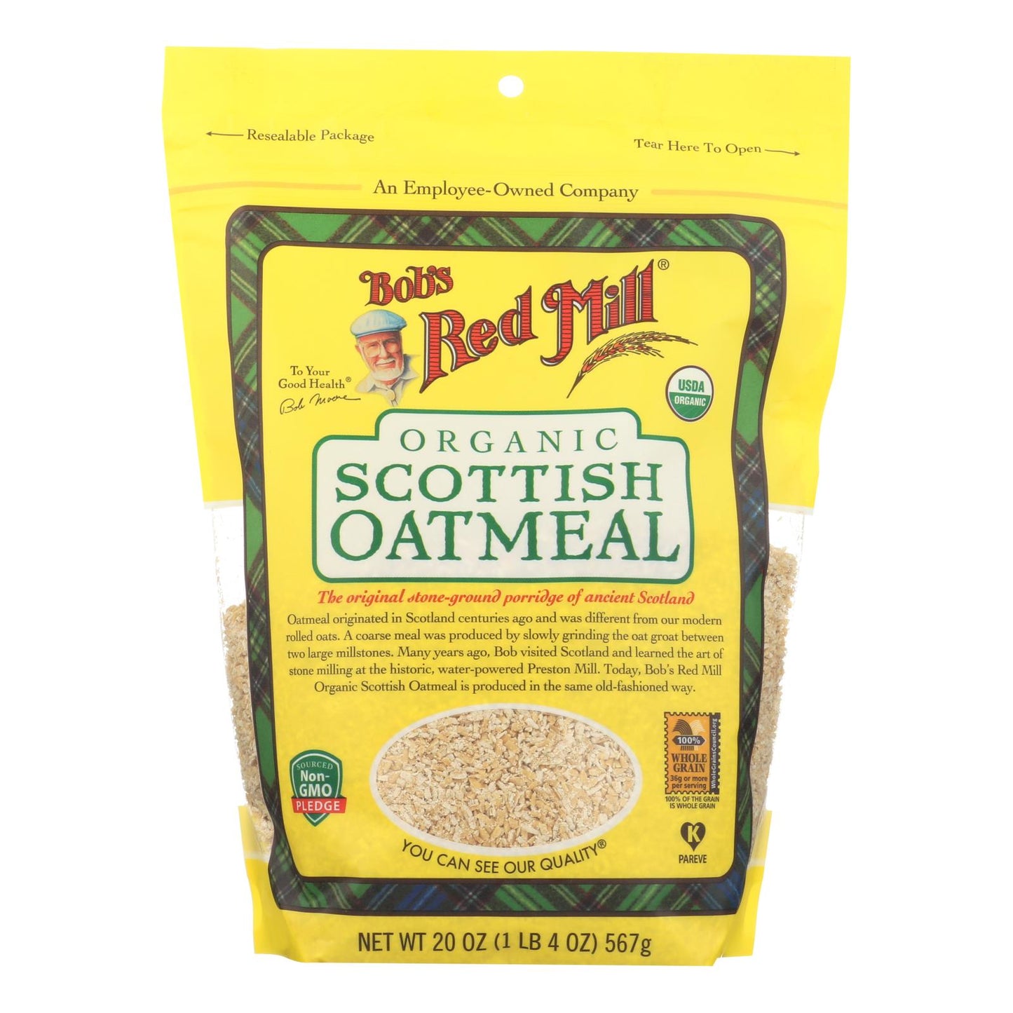 Bob's Red Mill - Oatmeal - Organic Scottish - Case Of 4 - 20 Oz.