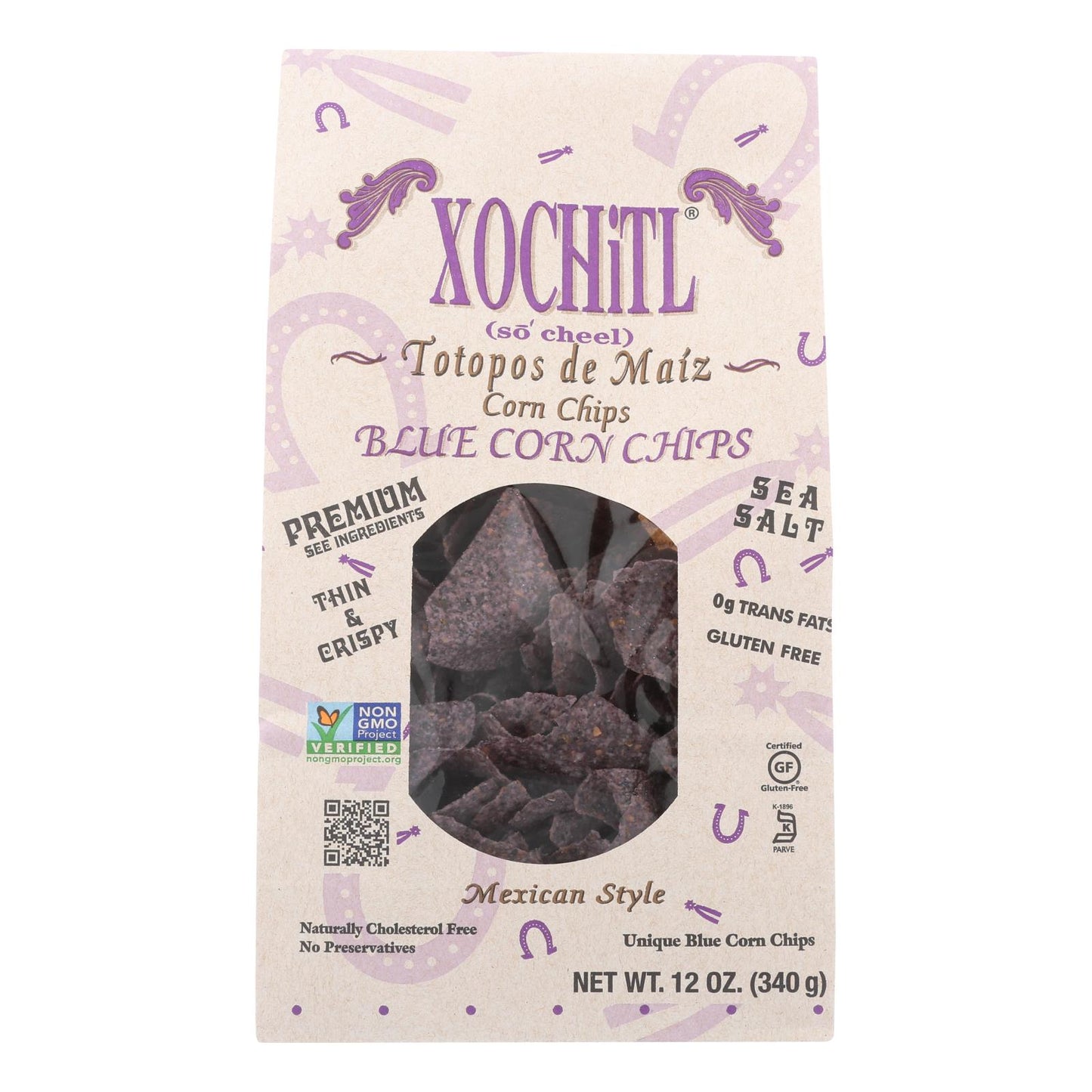 Xochitl Blue Corn Chips - Case Of 10 - 12 Oz