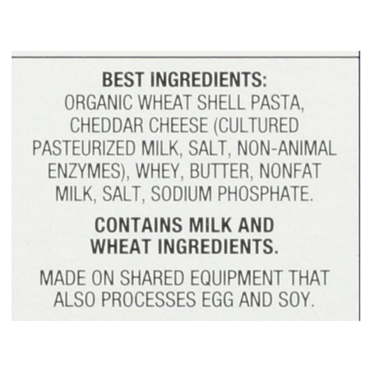 Annie's Homegrown Family Size Shells And White Cheddar Mac And Cheese - Case Of 6 - 10.5 Oz.