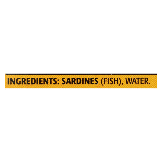 Season Brand Sardines In Water - No Salt Added - Case Of 12 - 4.375 Oz.