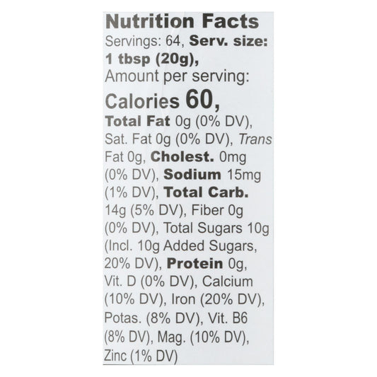 Wholesome Sweeteners Organic Molasses
- Liquid Sweetener - Case Of 12 - 32 Oz.