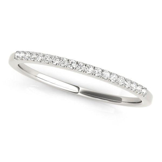 14k White Gold Round Thin Diamond Wedding Band (1/4 cttw)