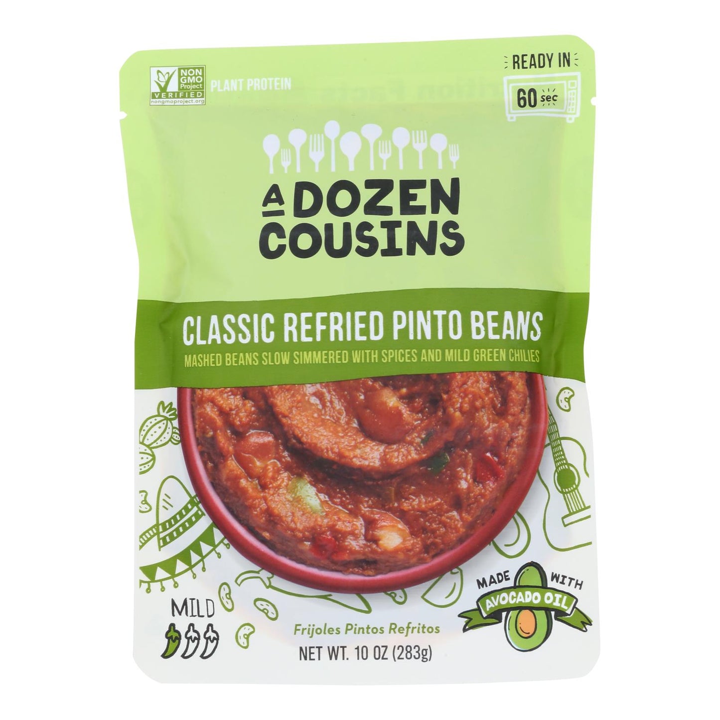 A Dozen Cousins - Beans Refried Pinto Classic - Case Of 6-10 Oz