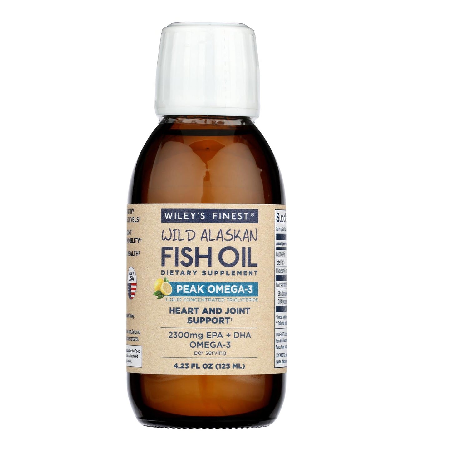 Wiley's Finest - Fish Oil Liquid Peak Omega-3 - 1 Each-4.23 Fz