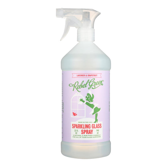 Rebel Green - Glass Cleaner Spray Lavender & Grapefruit - Case Of 4-32 Fz
