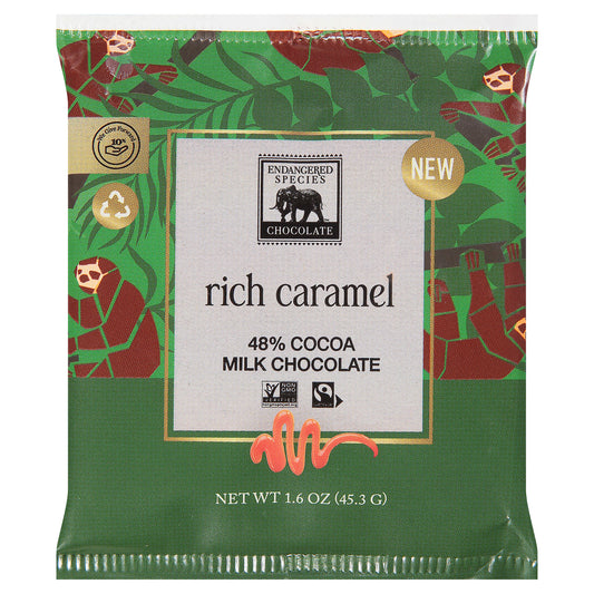 Endangered Species Chocolate - 48% Milk Choc Caramel - Cs Of 12-1.6 Oz