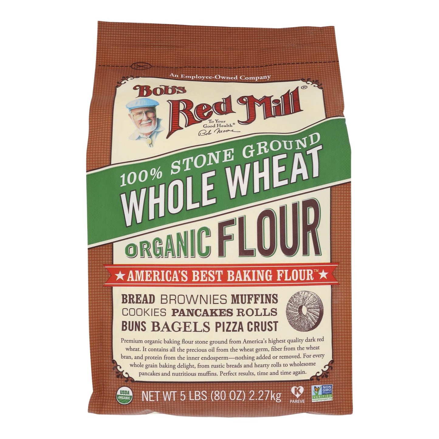 Bob's Red Mill - Flour Og2 Whole Wheat - Cs Of 8-5 Lb
