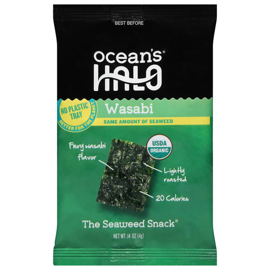 Ocean's Halo - Snack Og2 Seaweed Wasabi - Cs Of 20-.14 Oz