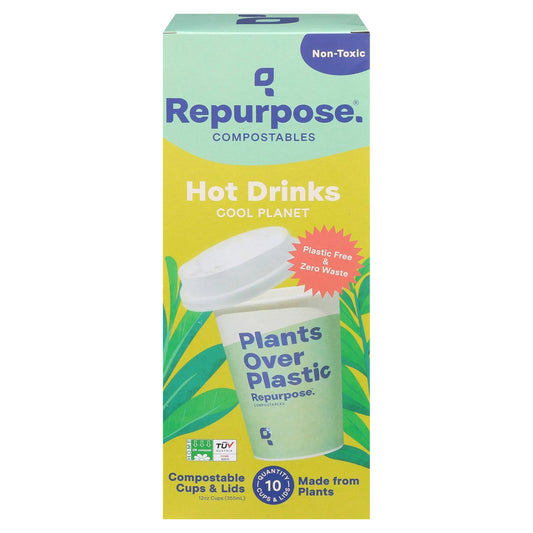 Repurpose - Cups Hot With Lids - Cs Of 12-10 Ct