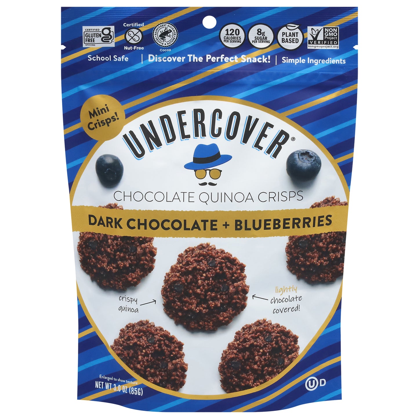 Undercover Chocolate - Mini Crsps Dk Choc Blubry - Cs Of 12-3 Oz