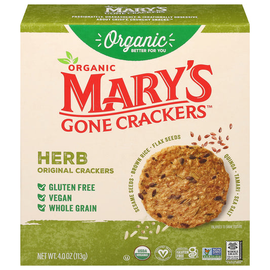 Mary's Gone Crackers - Cracker Og2 Herb - Cs Of 6-4 Oz