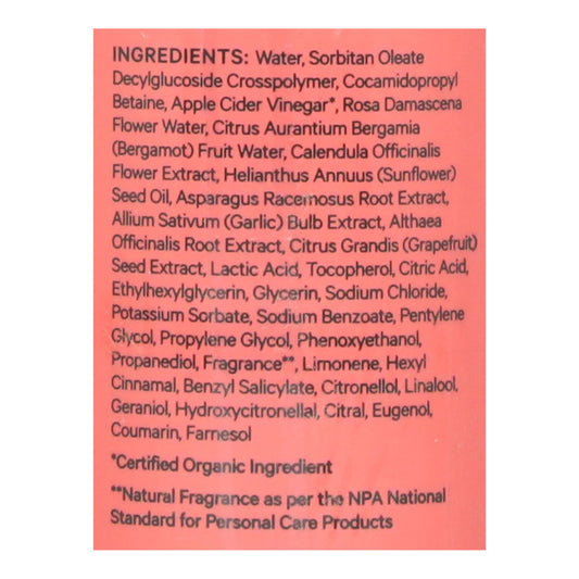The Honey Pot - Foam Wash Bergamot Rose - Ea Of 1-5.51 Fz