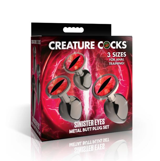 Creature Cock Sinister Eye Metal Butt Plug Set