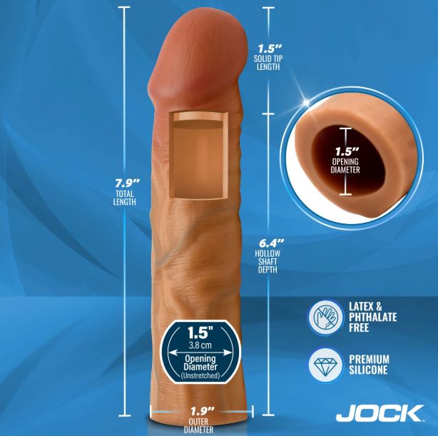 Jock Enhancers 1.5in Realistic Penis Extension Medium