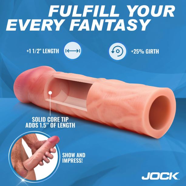 Jock Enhancers 1.5in Realistic Penis Extension Light