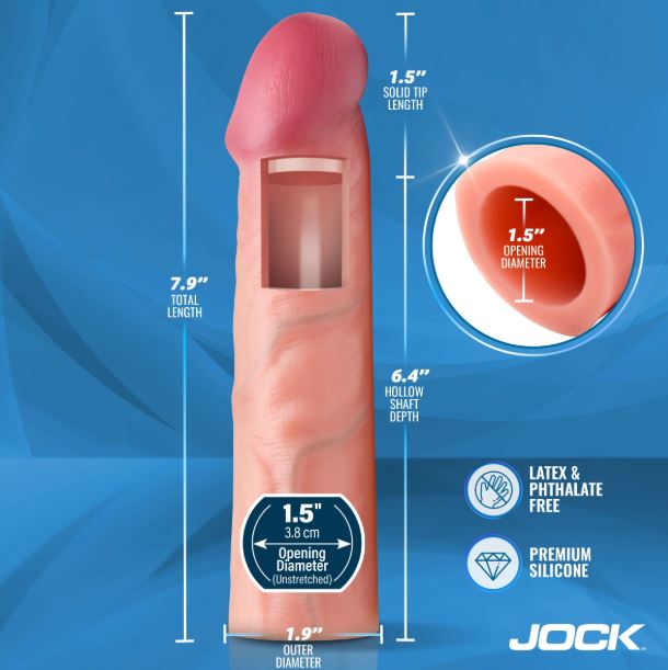 Jock Enhancers 1.5in Realistic Penis Extension Light