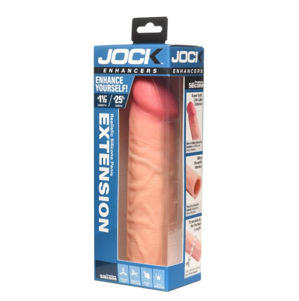 Jock Enhancers 1.5in Realistic Penis Extension Light