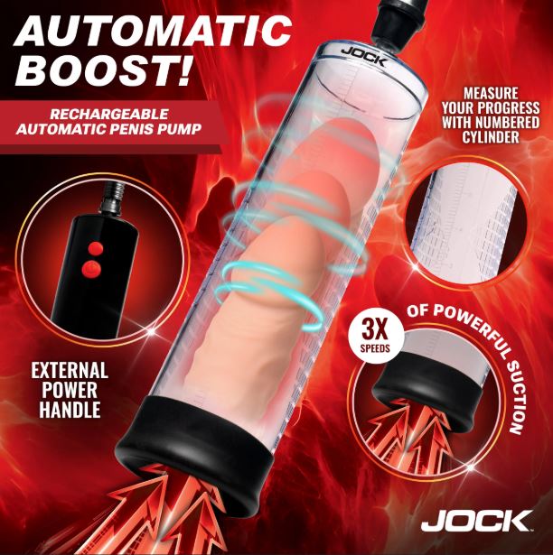 Jock Advanced Power Up Recharg Automatic Penis Pump