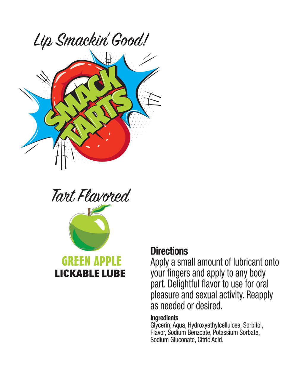 Smack Tarts 2oz Lickable Flavored Lubricant - Green Apple