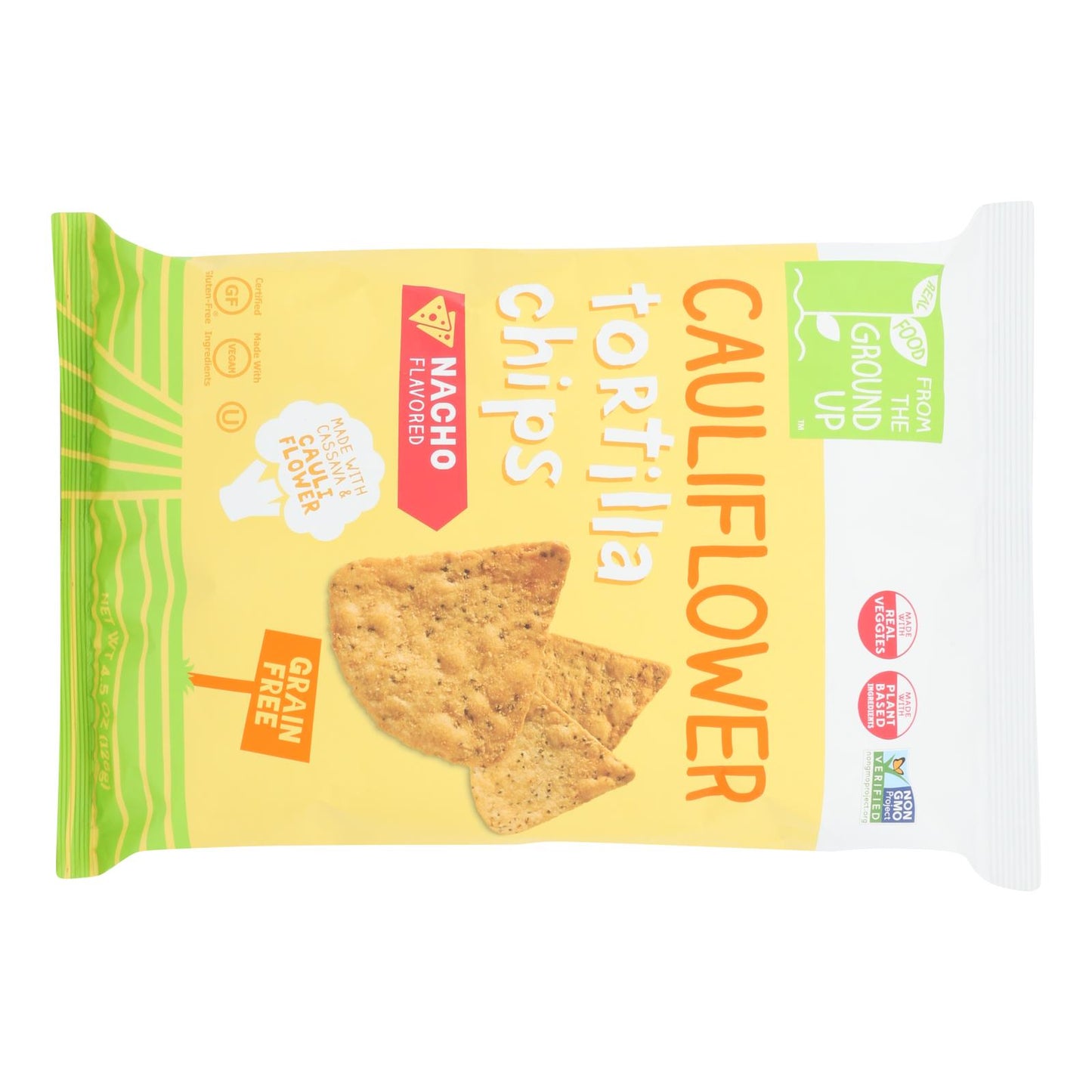 From The Ground Up - Tort Chips Clflwr Nacho - Case Of 12 - 4.5 Oz