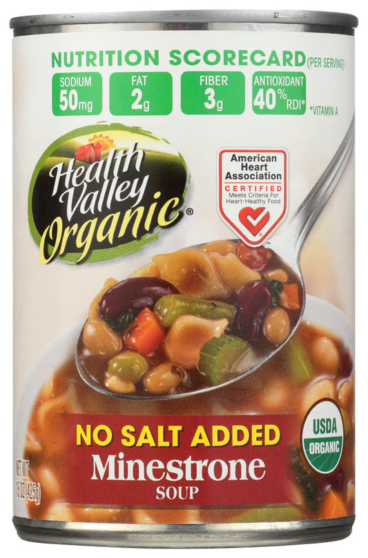 Health Valley Minestrone Soup No Salt (12x15 Oz)