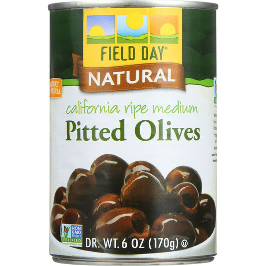 Field Day Olives Medium Pitted Canned Ripe  (12x6Oz)