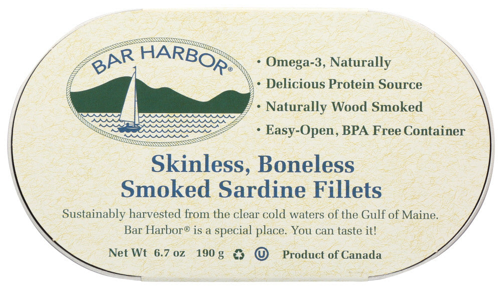Bar Harbor Smoked Boneless Skinless Sardines (12x6.7 oz)
