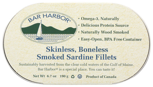 Bar Harbor Smoked Boneless Skinless Sardines (12x6.7 oz)