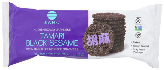San-J Black Sesame Brown Rice Crackers (12x3.7 Oz)