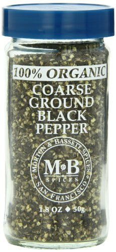Morton & Bassett Organic Coarse Ground Black Pepper (3x1.8 OZ)