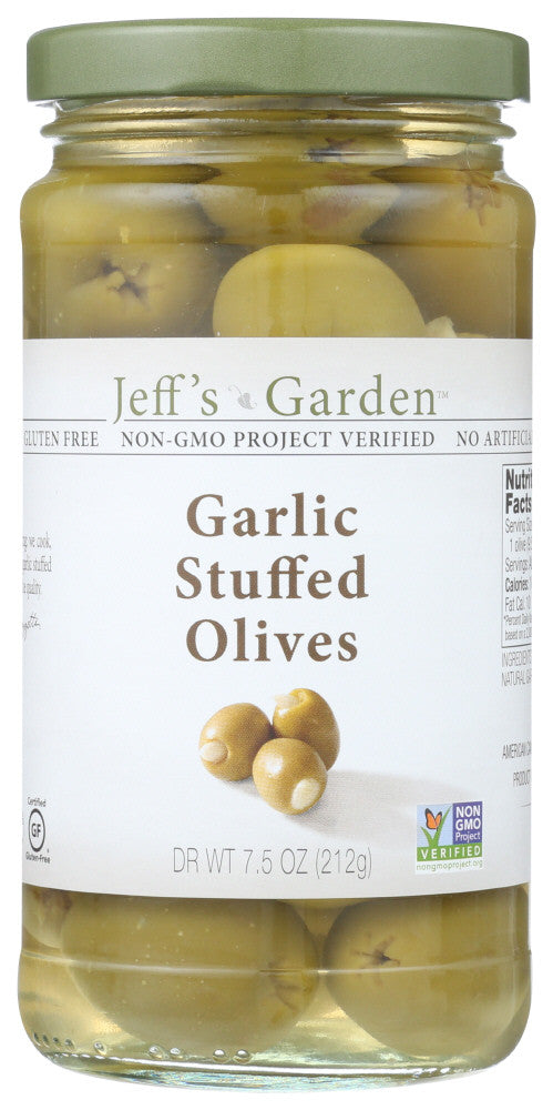 Jeff's Naturals Garlic Stfd Olives (6x7.5OZ )