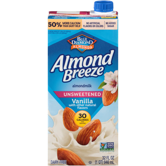 Blue Diamond Vanilla Almond Breeze Unsweetened (12x32 Oz)