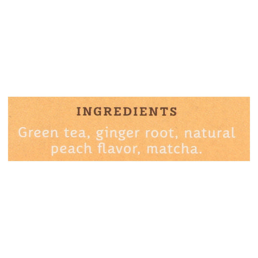 Stash Tea Ginger Peach Green W/ Matcha - 18 Tea Bags - Case Of 6