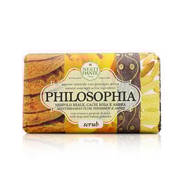 Philosophia Natural Soap - Scrub - Mediterranean Plum, Persimmon & Amber With Bran & Walnut Granules  --250g/8.8oz